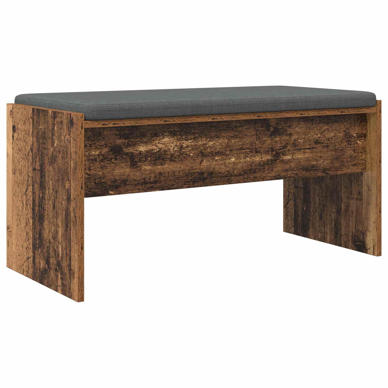 Ławka do przedpokoju z poduszką ze starego drewna 83 x 38 x 40 cm