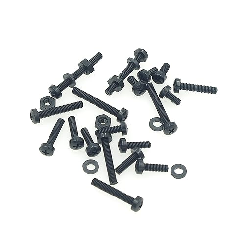 Miniatura 4 de MCMASKE Metric M3 Phillips - Kit surtido de tornillos de nailon con cabeza de cacerola longitud de los tornillos 0197in a 0984in negro