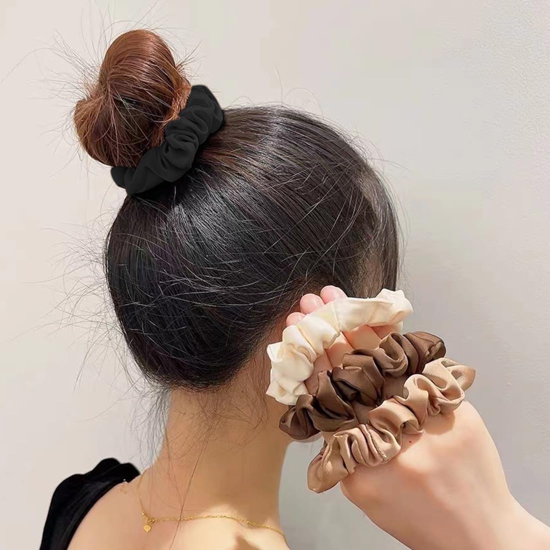 6 Stück Scrunchies Aus Seide Satin - Weiche Haargummis In 6 Farben, Für Damen & Mädchen