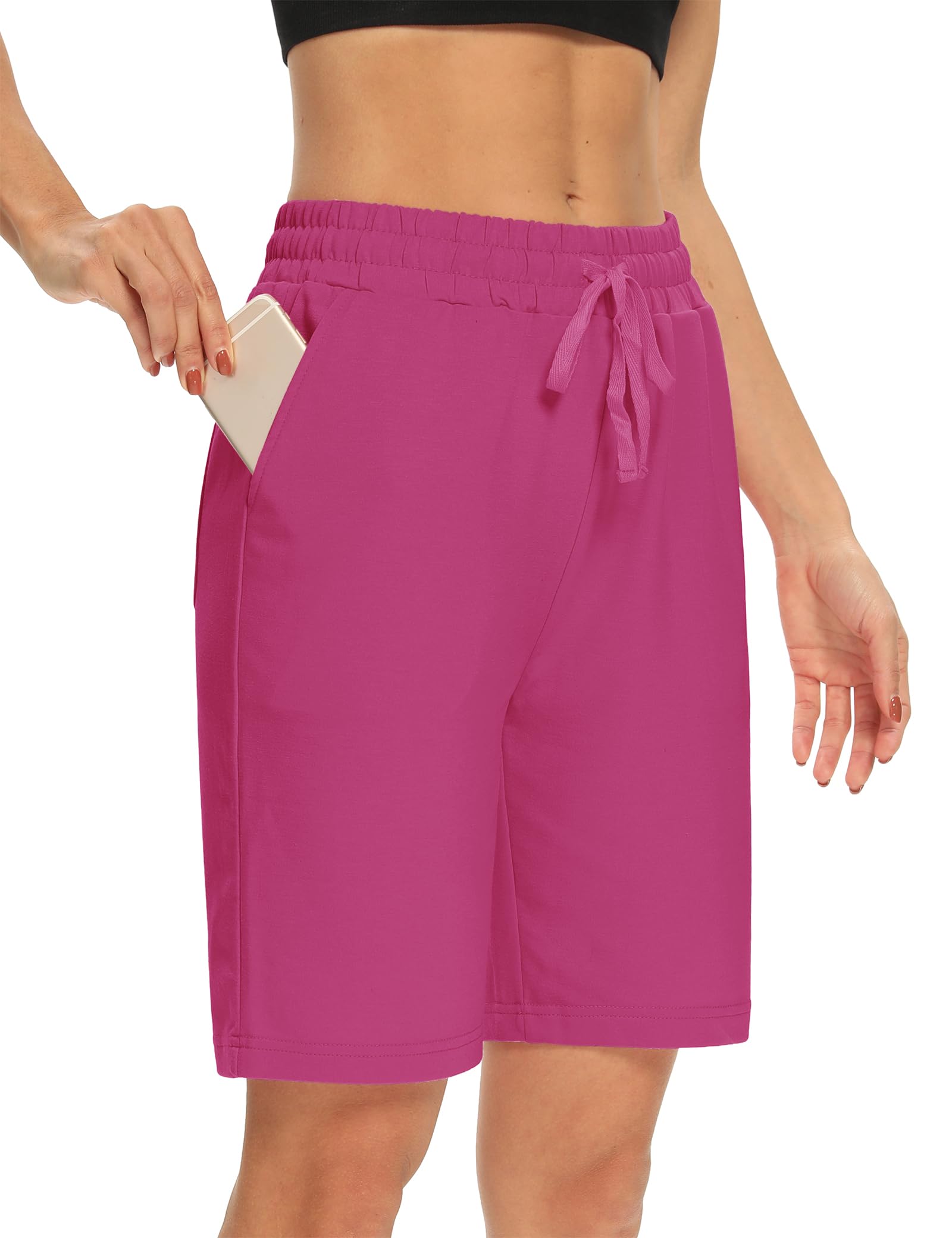 DIBAOLONG Womens Yoga Shorts Loose Comfy Drawstring Lounge Bermuda Shorts with 3 Pockets