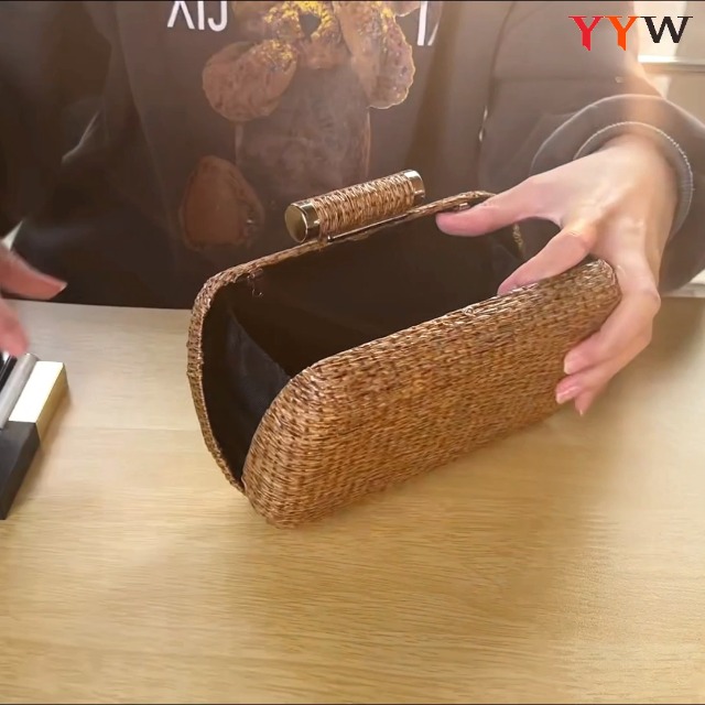 YYW Straw Clutch Purse for Women Hand-Woved Evening Handbag  display picture 1