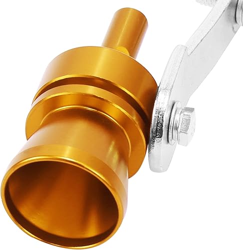 Miniatura 9 de X AUTOHAUX 2 unids M tamaño aleación de aluminio universal Turbo sonido escape silenciador tubo silbato coche rugido fabricante amarillo