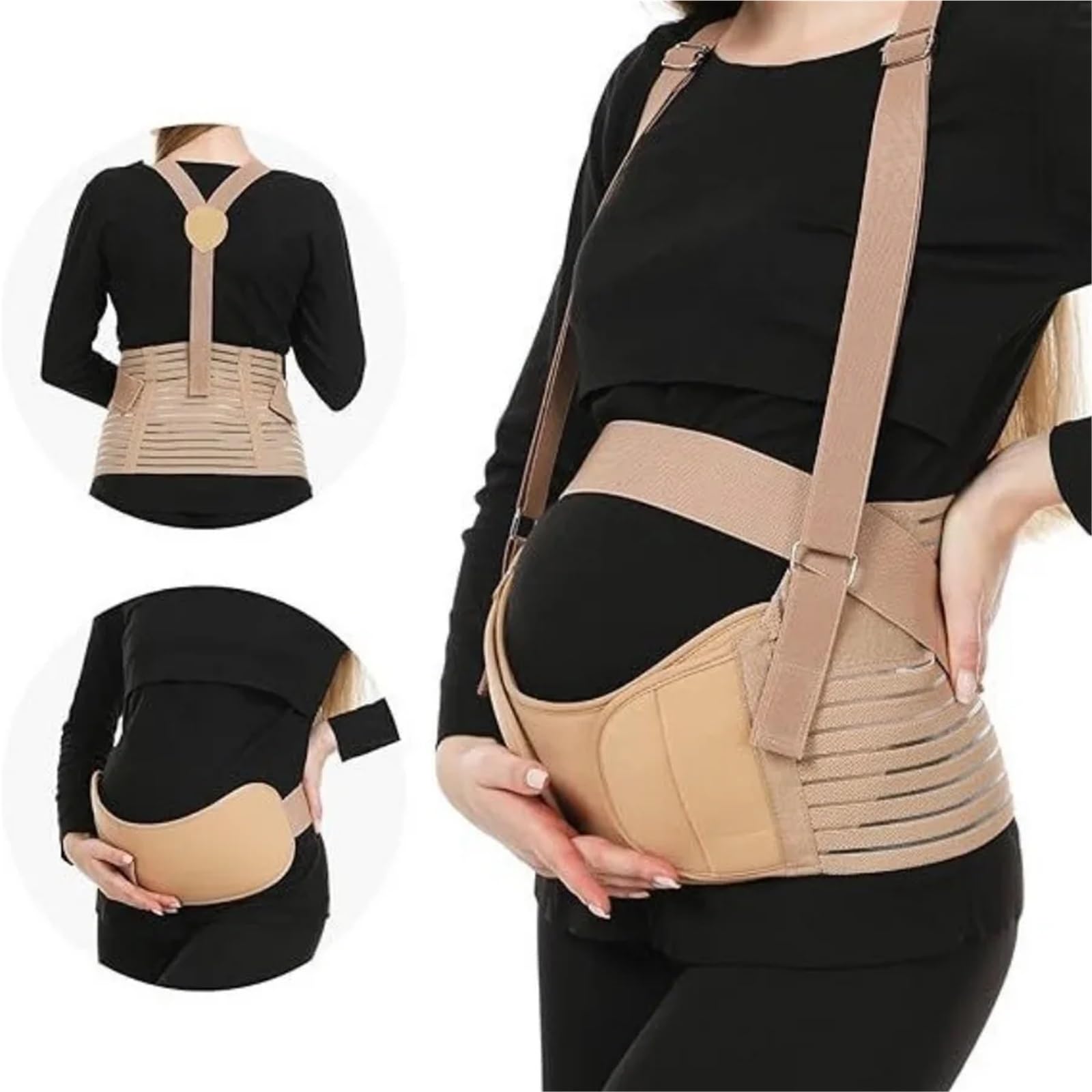 Pancera Gravidanza Cinghie di sostegno for l'addome Donne incinte | Supporto for la pancia a medio termine e tardivo for il comfort delle madri in attesa(Black 2,XL)