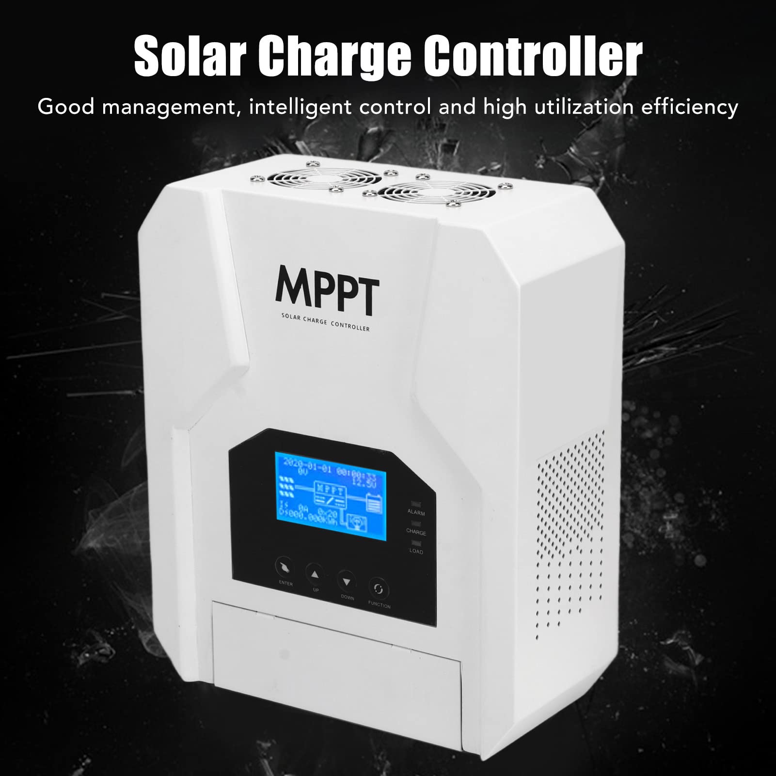 KANASI Regulator słoneczny MPPT, kontroler ładowania 60A z automatycznym wykrywaniem 12V 24V 36V 48V (100A)