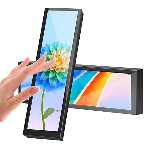 8.8 Inch Small Touchscreen Monitor, PC Temperature Display, PC Sensor Panel Display, IPS USB Mini Screen for Raspberry Pi, AIDA64 CPU RAM Data Temperature Monitor for ARGB Computer Case - Metal Body