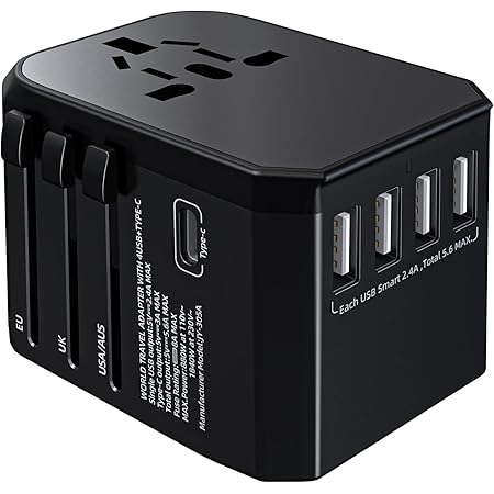 Adaptateur De Voyage Tessan Universel - Prises UE, USA, UK, AUS, Chine - Gris - Voyageur Du Monde