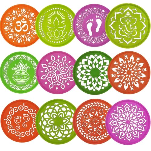 JAGMOOLYA Products Assorted Design (6 Inch) Circle Rangoli Making...