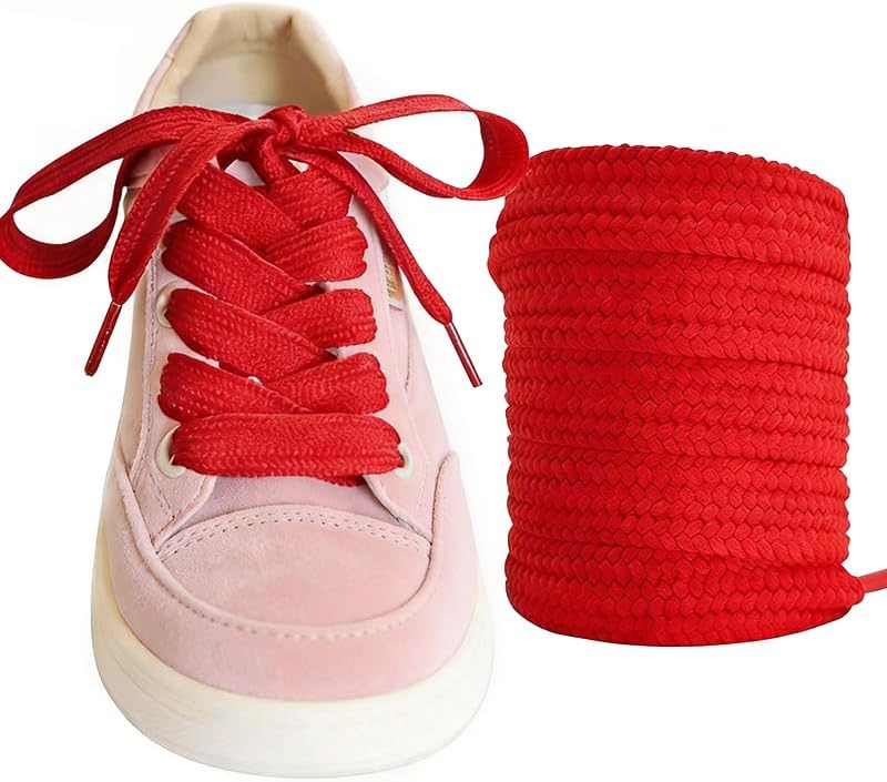 2 Pairs 5/8" Fat Shoe Laces for Sneakers, Jumbo Laces, 16mm Wide Flat Shoelaces for Athletic Shoes