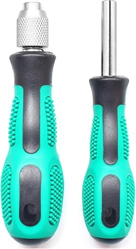 Juego de 2 soportes para puntas de destornillador hexagonal de 14, con 1 mango de cambio rápido y 1 mango magnético para puntas de destornillador