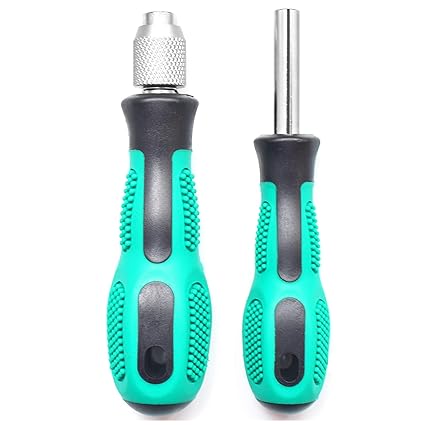 1/4 Hex Bit Driver Handle Holder 2PCS, SKZIRI Hex Screwdriver Bit Handle Holder Set with 1 Quick-Release Change Handle and 1 Magnetic Screwdriver Bit Holder Handle