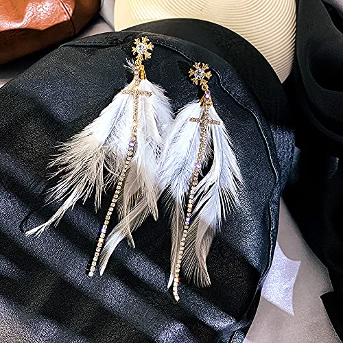 Happy Feather 100Pcs Saddle Hackle Rooster Feather For Crafts, 5-7 Inch Natural Pheasant Neck Feathers Diy Pendant Earrings Dream Catcher-White #TOP5