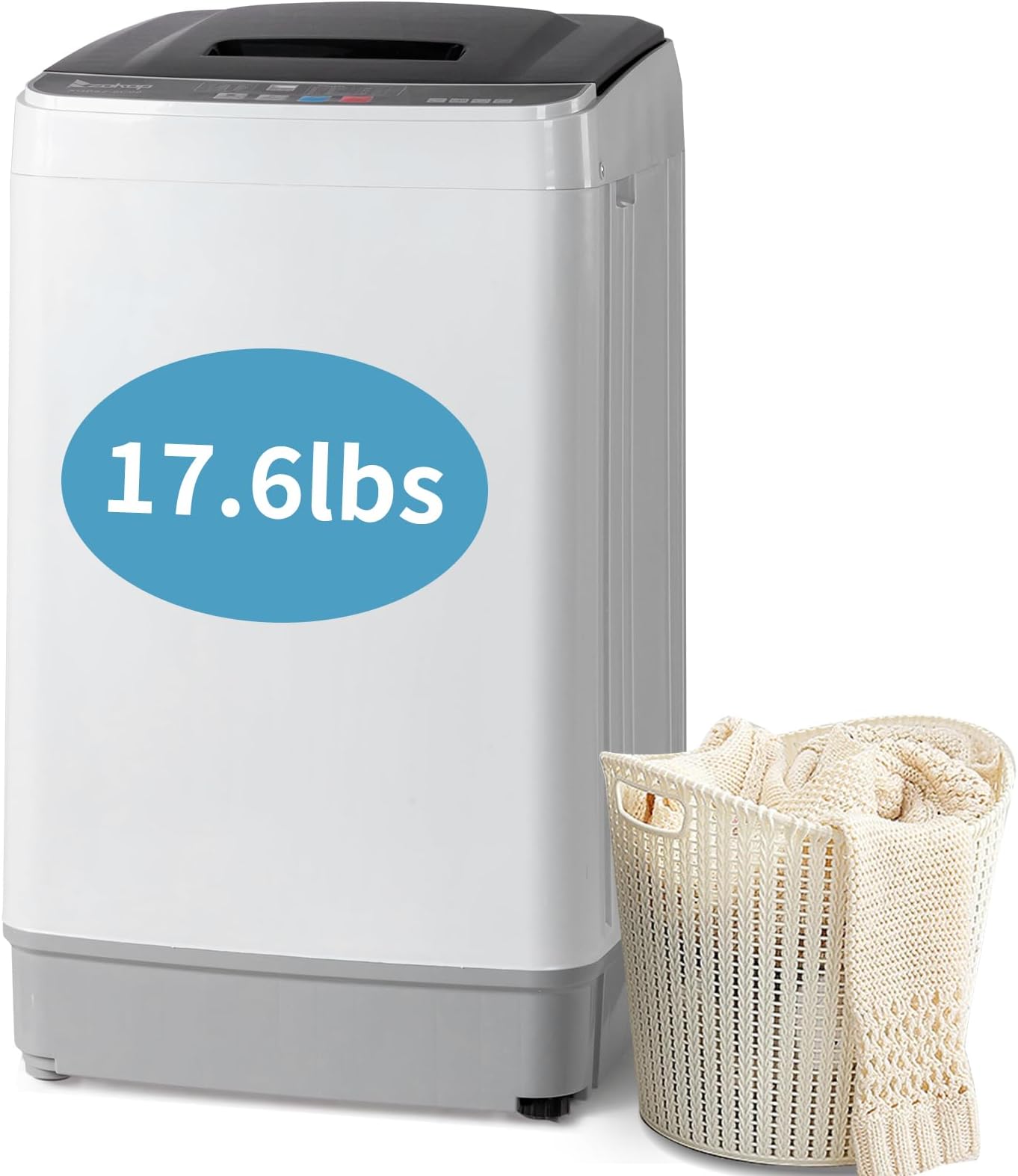 Winado Full Automatic Washing Machine, 17.6Lbs Top Load Portable Washer with Drain Pump, 10 Wash Programs 8 Water 2 in 1 Washer and Dryer for Apartments, RV, Camping