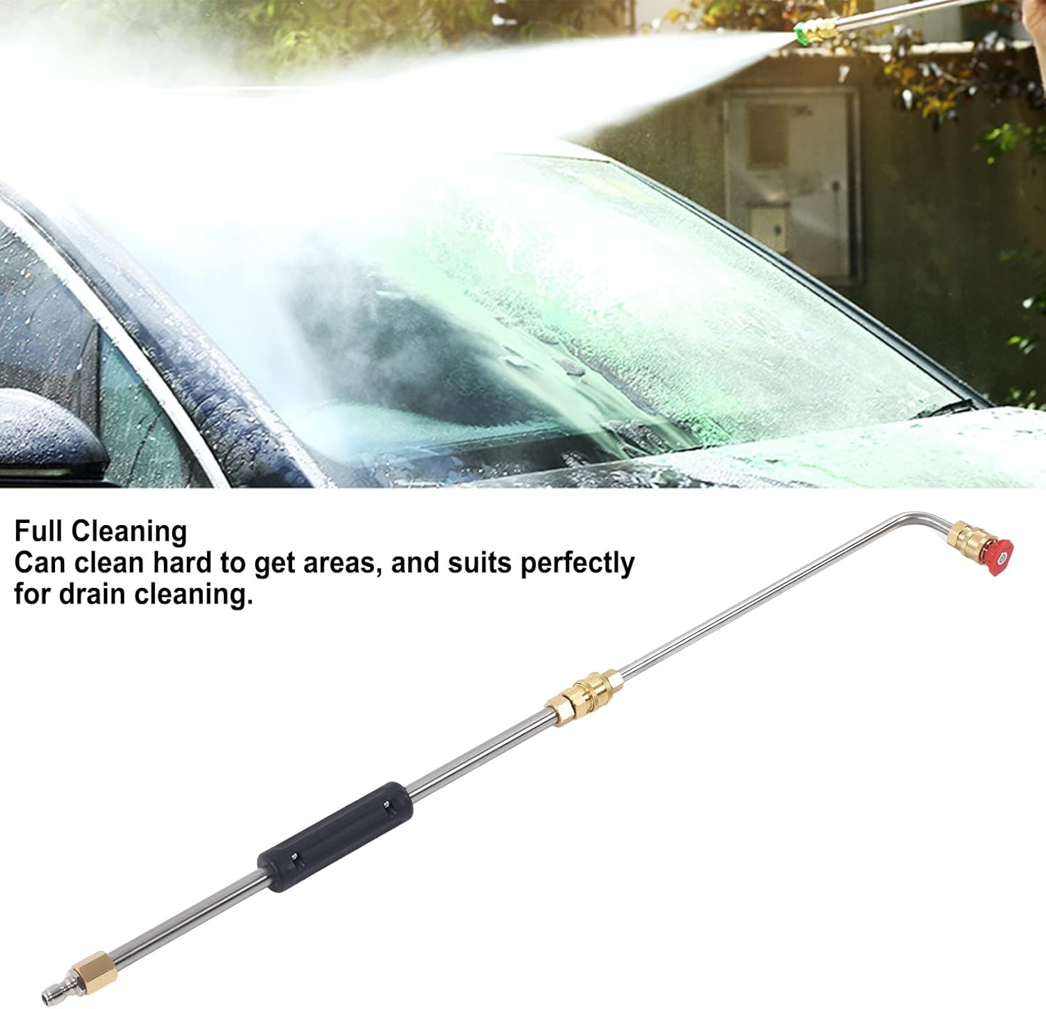 Pressure Washer Extension Wand Lance Accessory Tool Set Kit 1/4" Quick Connect 4000 PSI with 5 Nozzle for Cleaning Washing