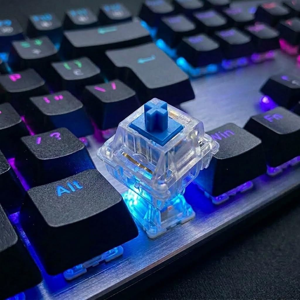 Kit Gamer Teclado Mecânico Silent Low Profile e Mouse RGB 7 Botões