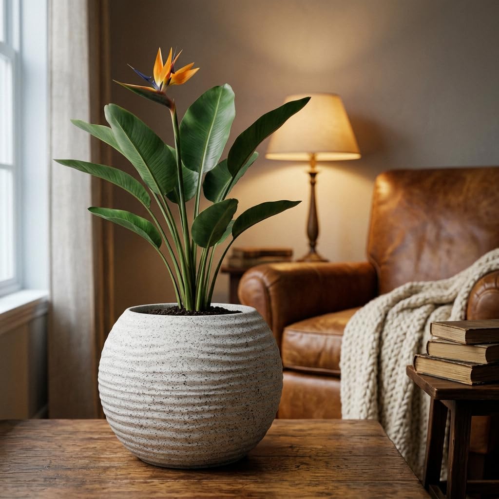 YUCCABE Fox Planter - Grey Wave Pot with Plate -18