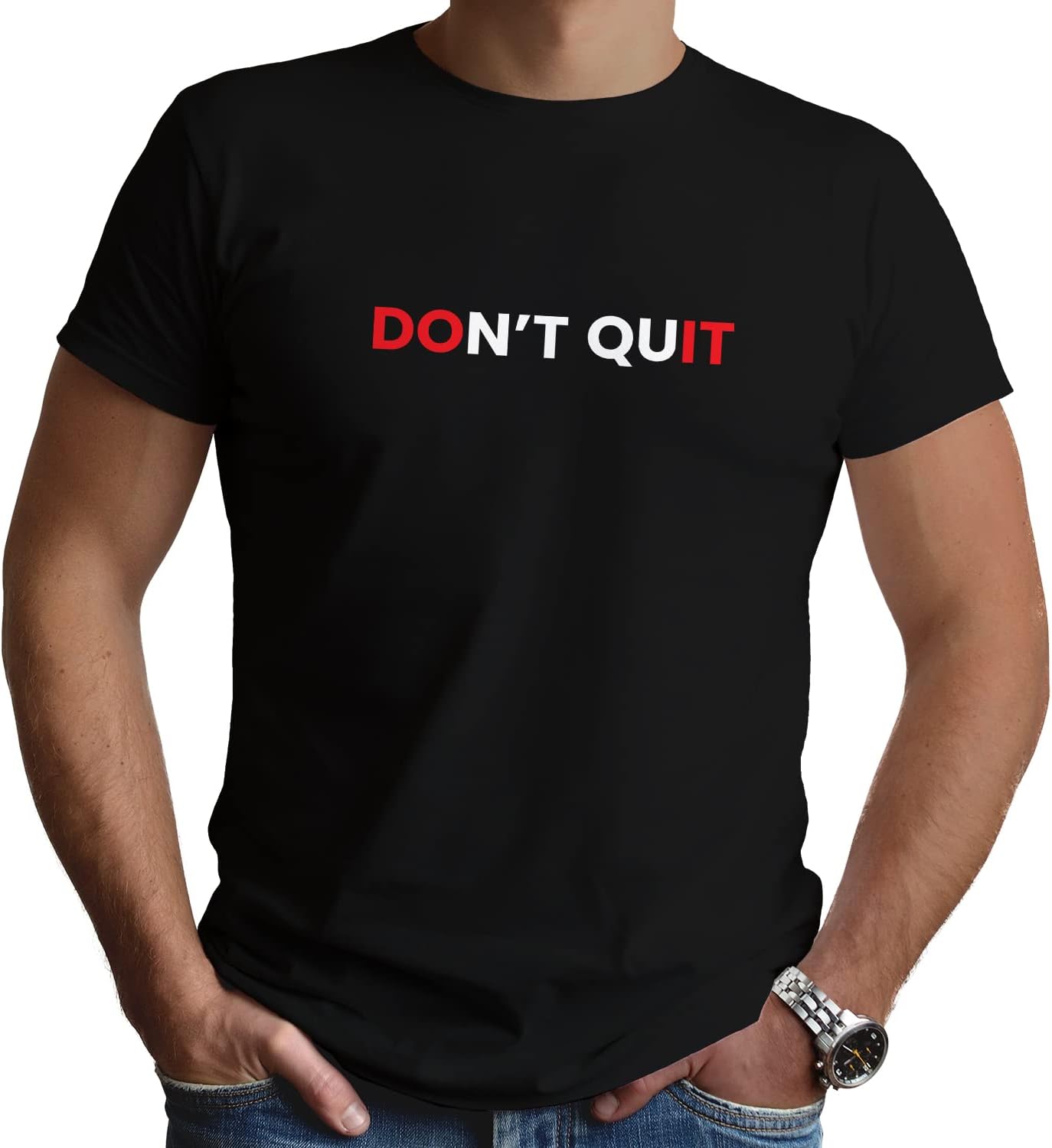 DUDEMEMotivational Gym T-Shirt for Men & Women | Positive Quotes Printed Tshirt | Dry Fit Workout Top Sports Gym T-Shirt