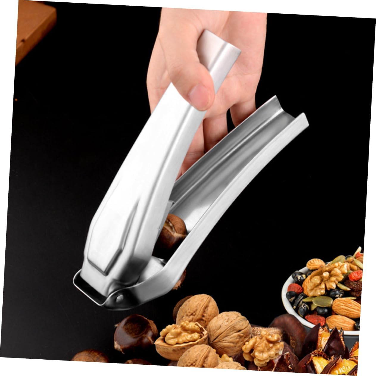 Metal Nut Cracker Tool with Anti Slip Handle for Chestnuts