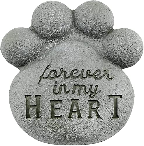 AuldHome Dog Pawprint Memorial Stone; Pet Cat or Dog Bereavement Gift Yard Decor AuldHome Dog Pawprint Memorial Stone; Pet Cat or Dog Bereavement Gift Yard Decor