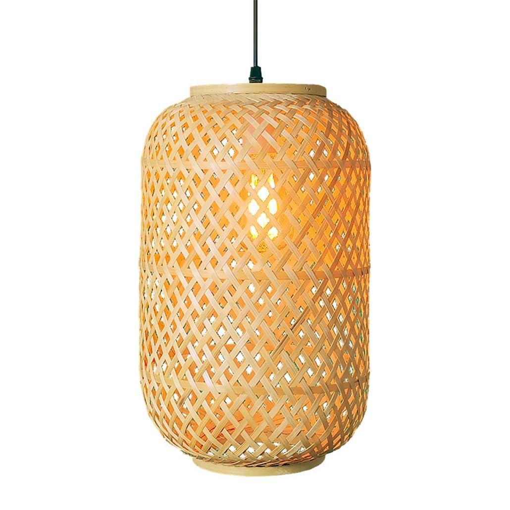 LANTANB Southeast Asian Style Country Hanging Chandelier Wicker Basket Ceiling Pendant Light Bamboo Hollow Pendant Lamp Retro Crafts Light Fixture for Bedroom Teahouse Bar Dining Room Light