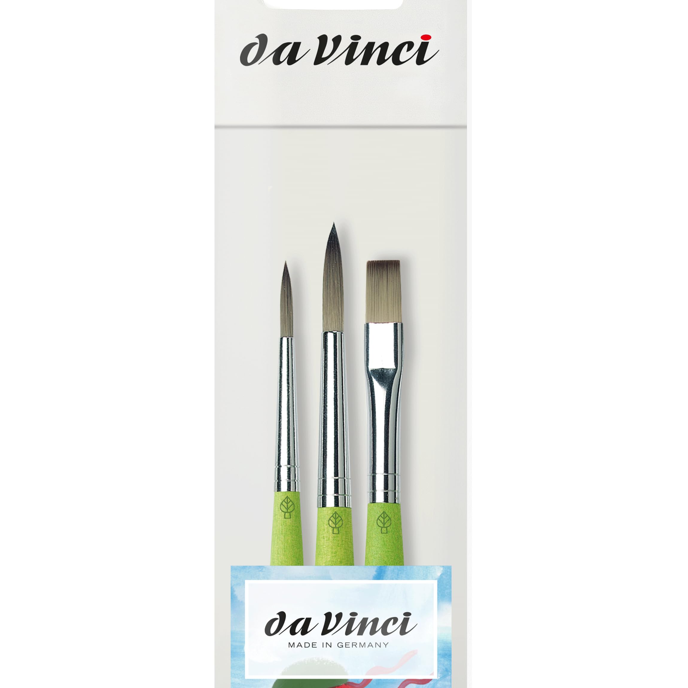 Juego De 3 Pinceles Da Vinci Serie 4209 Para Acuarela | Cerdas Sintéticas Escuela Y Hobby