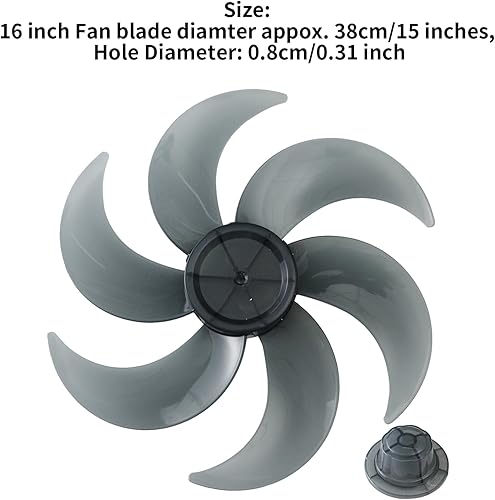 Miniatura 6 de iiniim Ventilador universal de plástico de 1214 pulgadas, repuesto de 5 hojas con cubierta de tuerca para ventilador general de pie, ventilador de