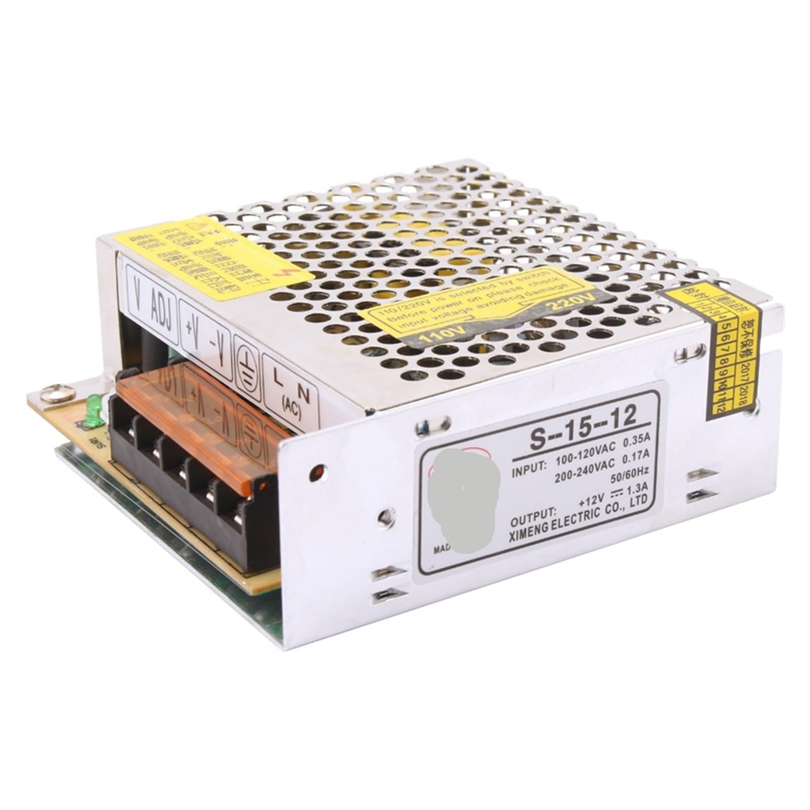 15W 12V 1.3A Single Output Switching Mode Power Supply SMPS S-15-12