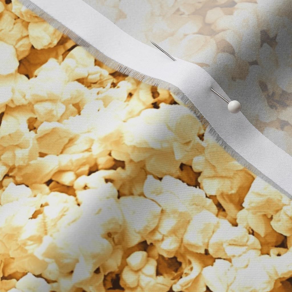Spoonflower Fabric - Popcorn Butter Photographic Food Junk Printed on Organic Cotton Sateen Fabric by The Yard - Sewing Quilting Apparel Home Decor