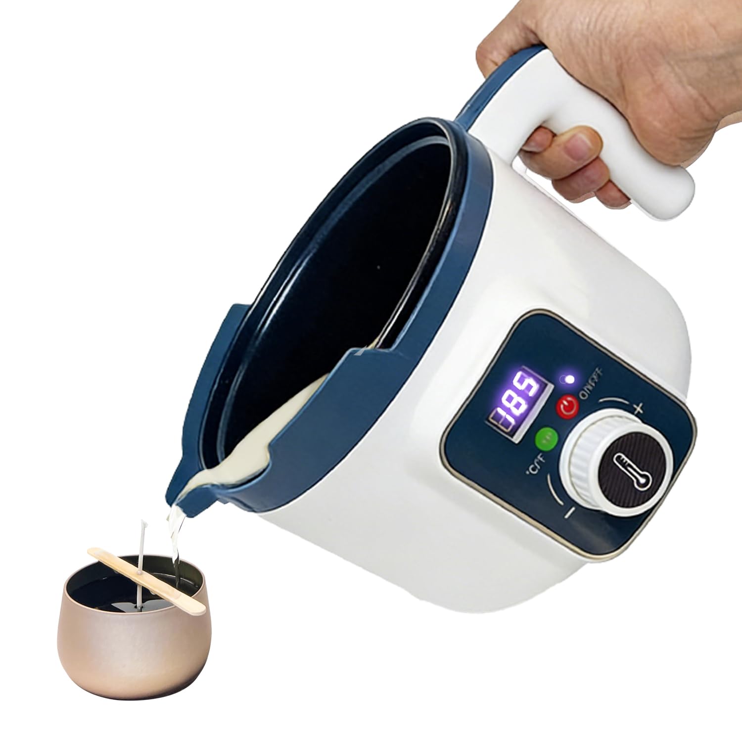 Digital Candle Melting Pot with Spout, Electric Wax Melter with Temperature Control 80–210°F for Candles Making, Soap Making, 10-Hour Auto Shut-Off &amp; Constant Temperature Function Candle Wax Maker