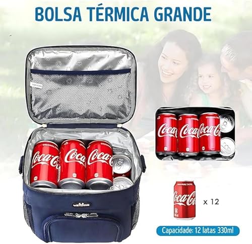 Bolsa Térmica Lancheira para alimentos bebidas passeio viagem fitness grande capacidade