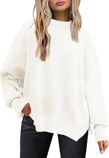 Sponsored You’re seeing this ad based on the product’s relevance to your search query.Learn more about this advertisement Tincini Women's Knitted Jumper, Winter Crew Neck Pullover, Autumn, Loose Sweatshirt, Warm Bat Long Sleeve Knitted Shirt, Side Slit, Tops