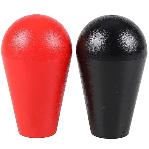 2PCS Oval Joystick Head Bat Top Ellipse Handle Knob for Replacement Arcade DIY Parts (Red & Black)