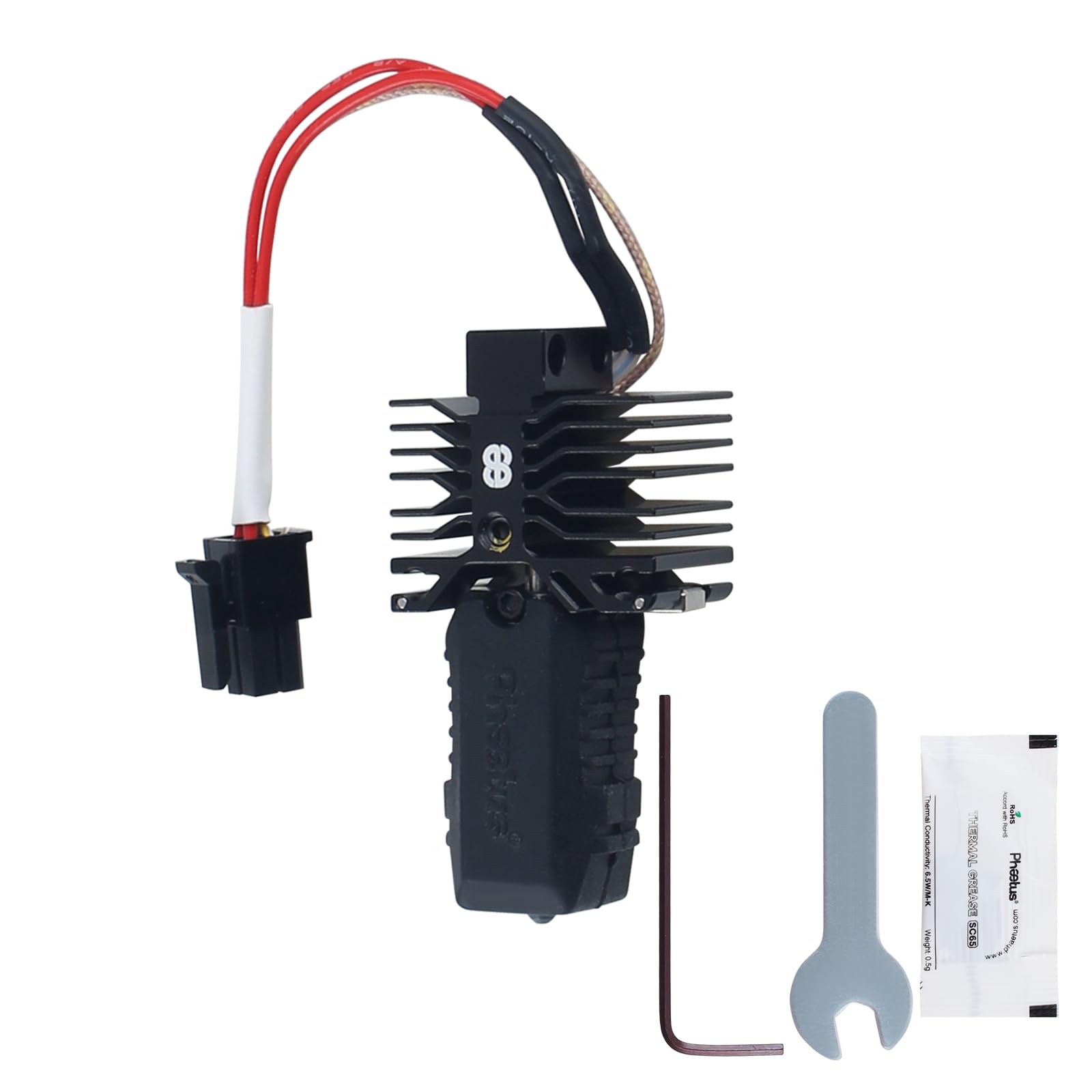 BCZAMD Ersatzbausatz Hotend for Qidi Plus4: 0.4 Düse Aufgerüstete Endcoat-Beschichtung mit beschichtetem vollmetallischem Heatbreak Heizerblock Kühlkörper für schnellen Druck bis 30mm³