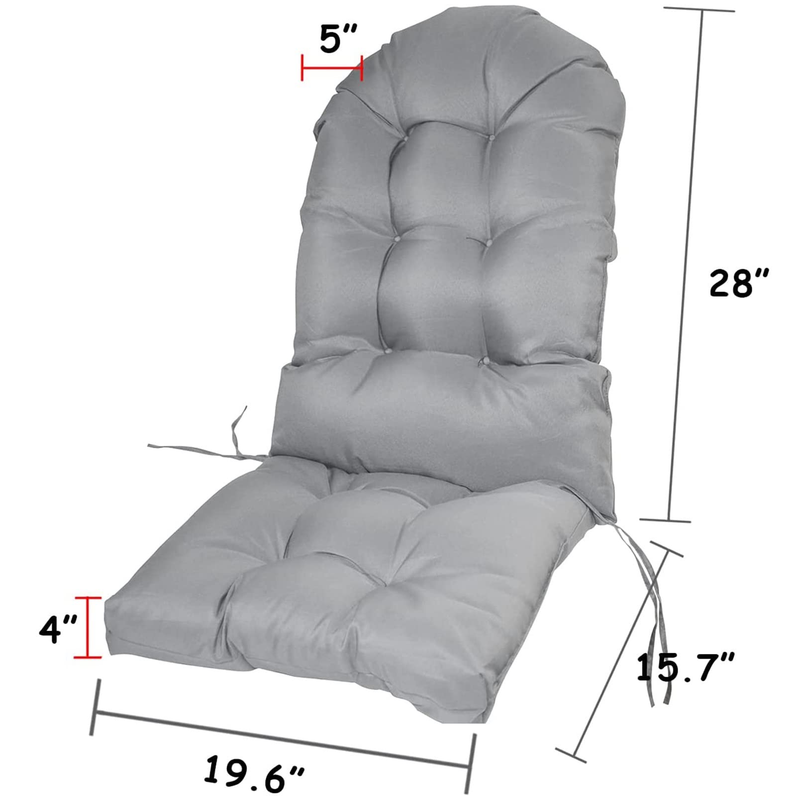 Outdoor Hochlehner-Kissen-Set, wasser- und schmutzabweisend, extra dicke 8 cm Füllung, perfekt für Gartenstühle, bequeme Sitzpolster für Terrassenmöbel