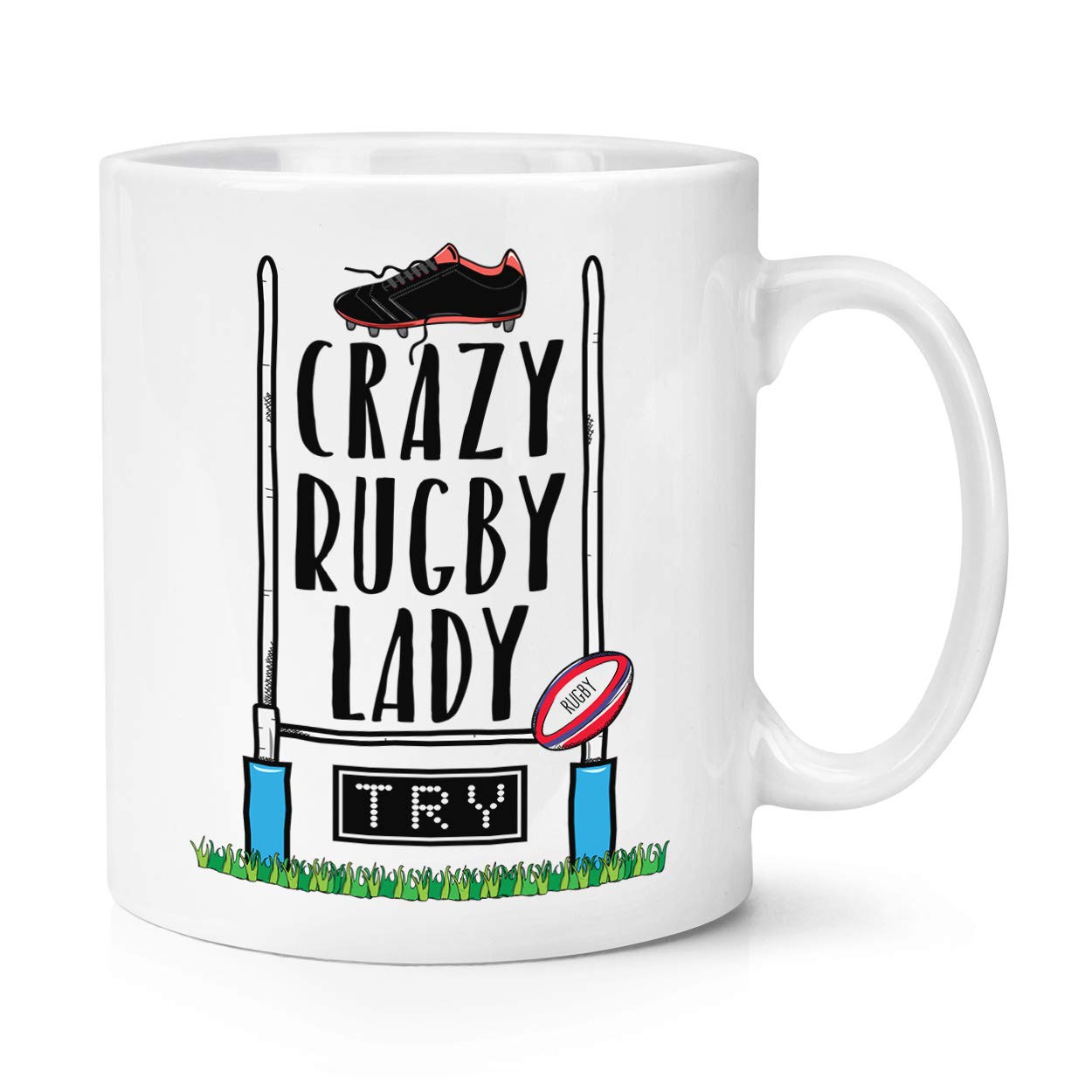 Crazy Rugby Lady 10oz Mug Cup