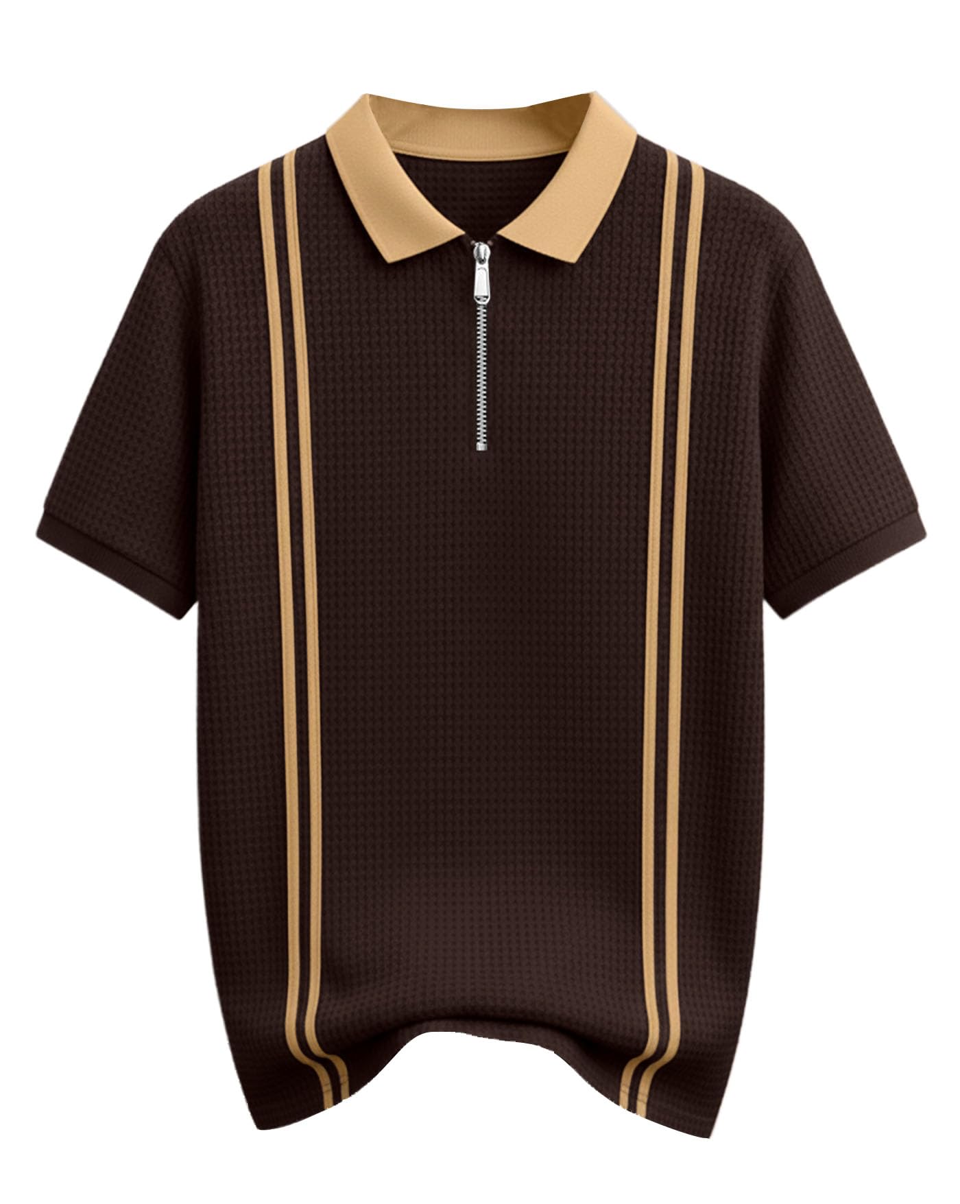 Men Casual T-Shirt, Texture Printed Half Sleeve Tshirt for Mens, Polo Tshirt-image-8