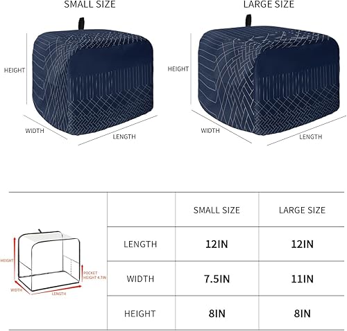 Miniatura 3 de Cubierta geométrica para tostadora de 4 rebanadas, cubiertas grandes para electrodomésticos de cocina, cubierta de horno tostadora de arte abstracto