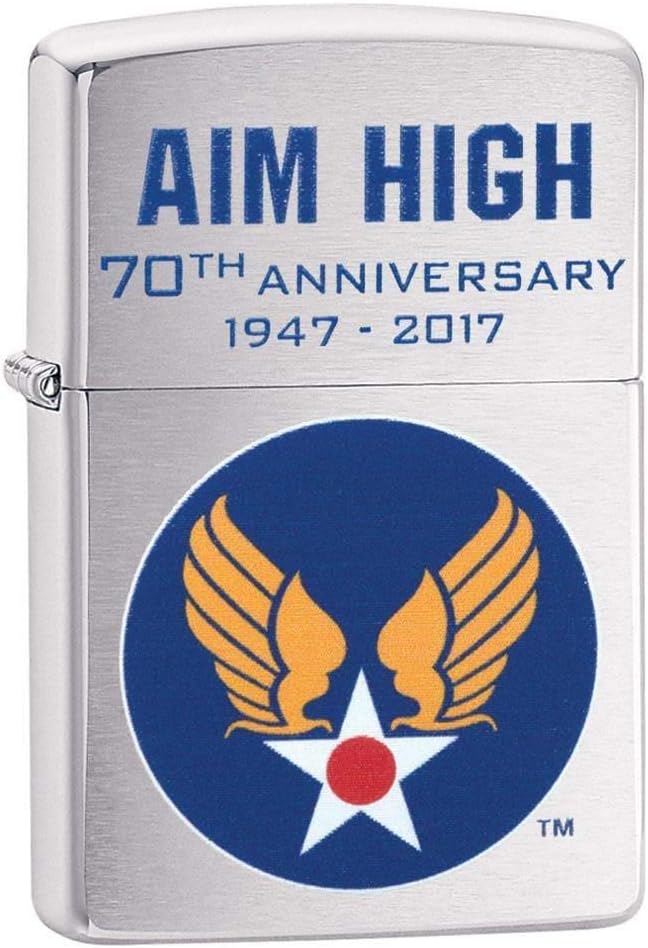 Zippo Hap Arnold Wings Brushed Chrome Pocket Lighter