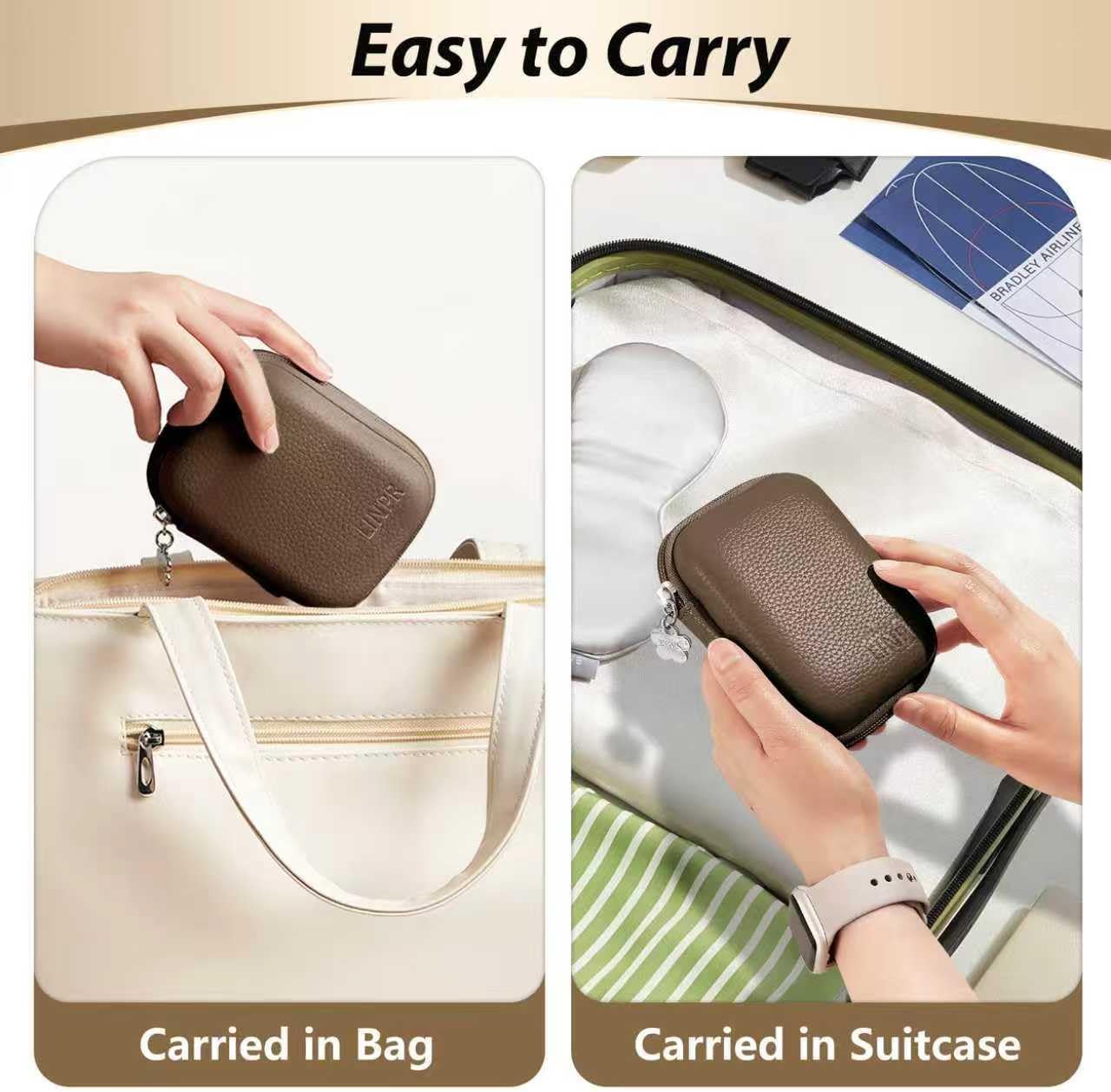 Digital Camera Case for CAMKORY, KODAK PIXPRO FZ45/FZ55, Canon IXUS 285 HS, Lecran, Small Travel Compact Camera Holder with Mesh Pocket for Accessories SD Card (Brown)