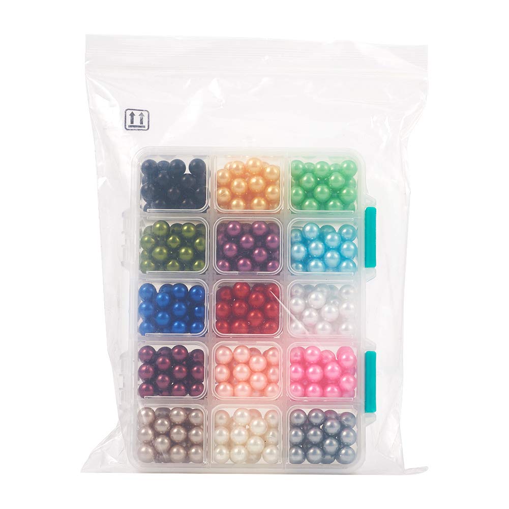 200 perline finte da 8 mm, senza foro, rotonde, finte perle per