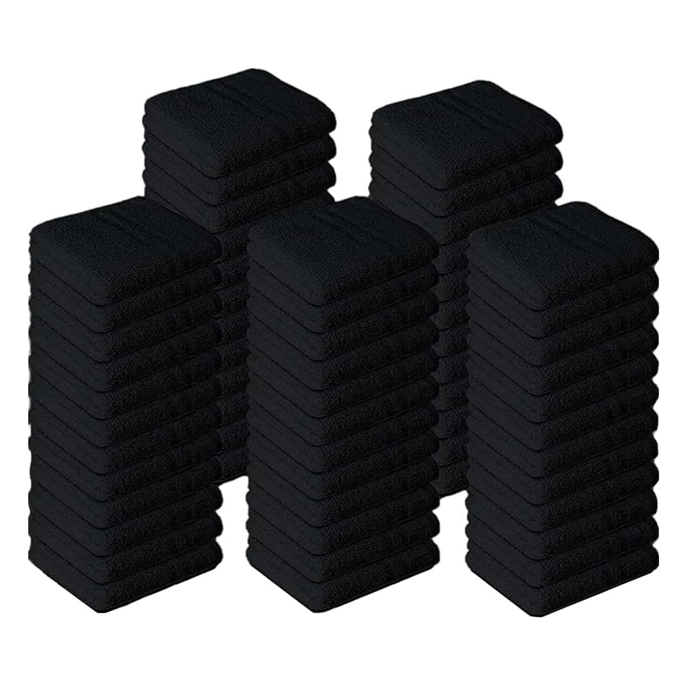 STF Linen 100% Cotton Washcloths 50 Pack - Soft Washcloth for Face - Washcloth Bulk Pack - Washcloth for Body - Highly Absorbent - Fingertip Towel - Washcloth for Bath Room - 12 x 12