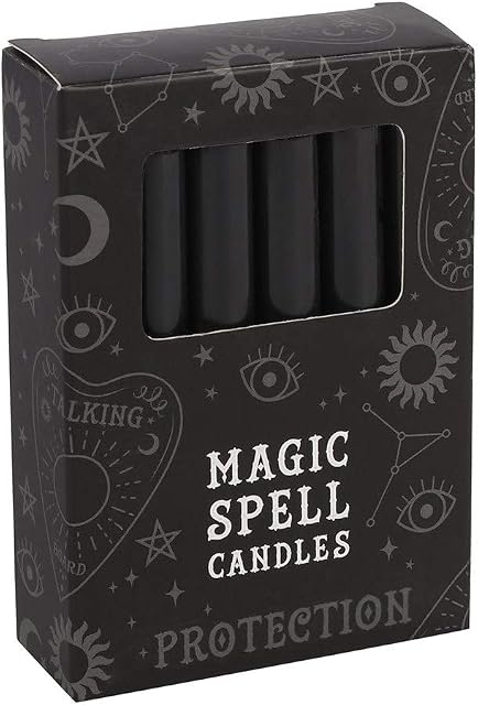 Grindstore 12 Magic Spell Candles - Protection Black 10cm