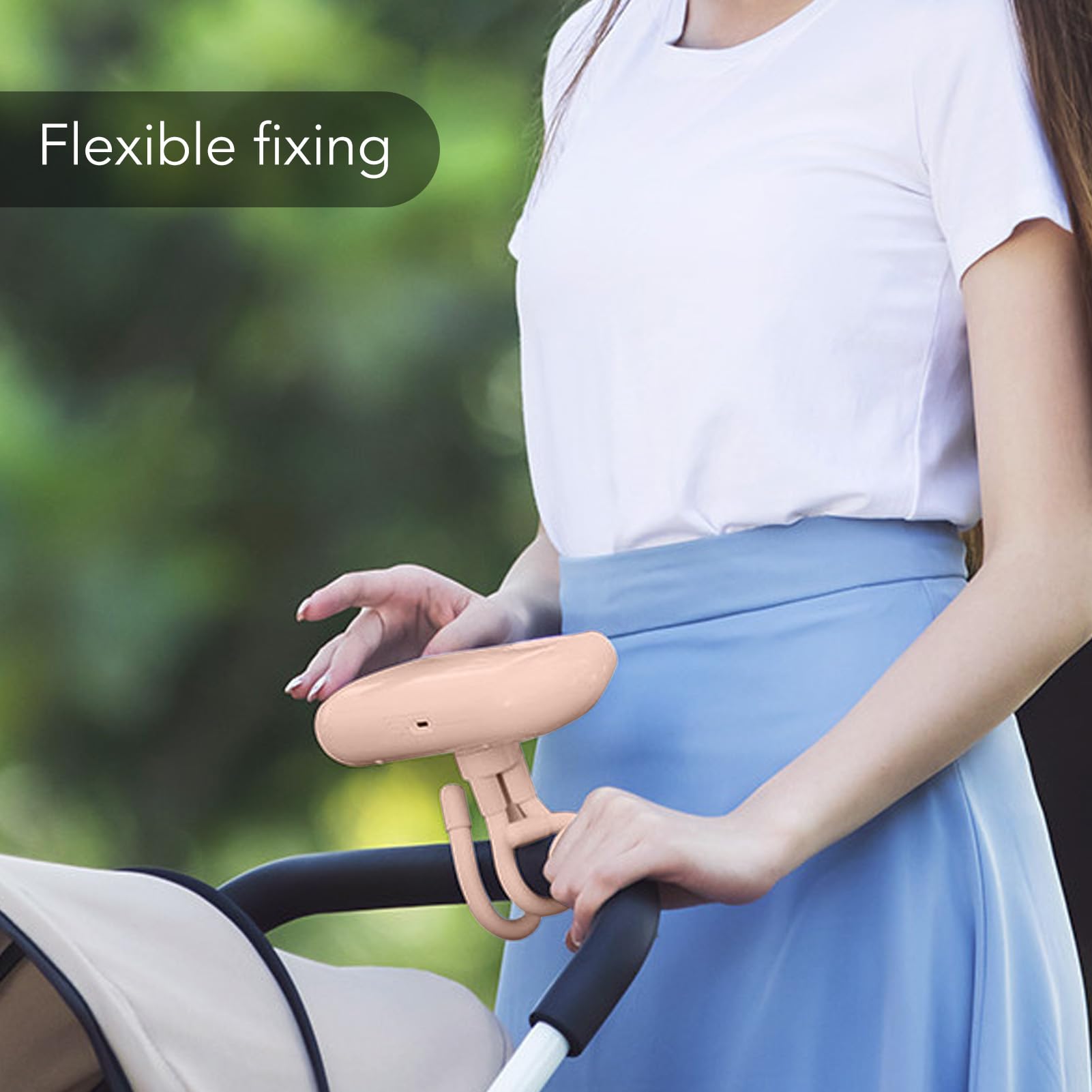 Stroller Fan with Flexible Tripod Clip on,Mini Portable Fan USB Rechargeable Battery Operated,Small Personal Handheld Fan Adjustable 4 Speeds for Bed,Car Seat,Travel,Camping (Pink)