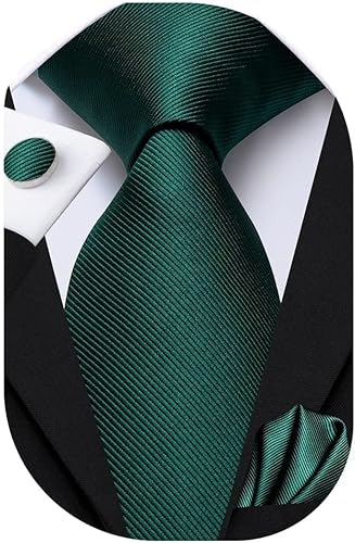 Dubulle Corbata de Seda Floral de Paisley para Hombre Corbata a Rayas y Pañuelo de Bolsillo Gemelos Conjunto Boda Negocios