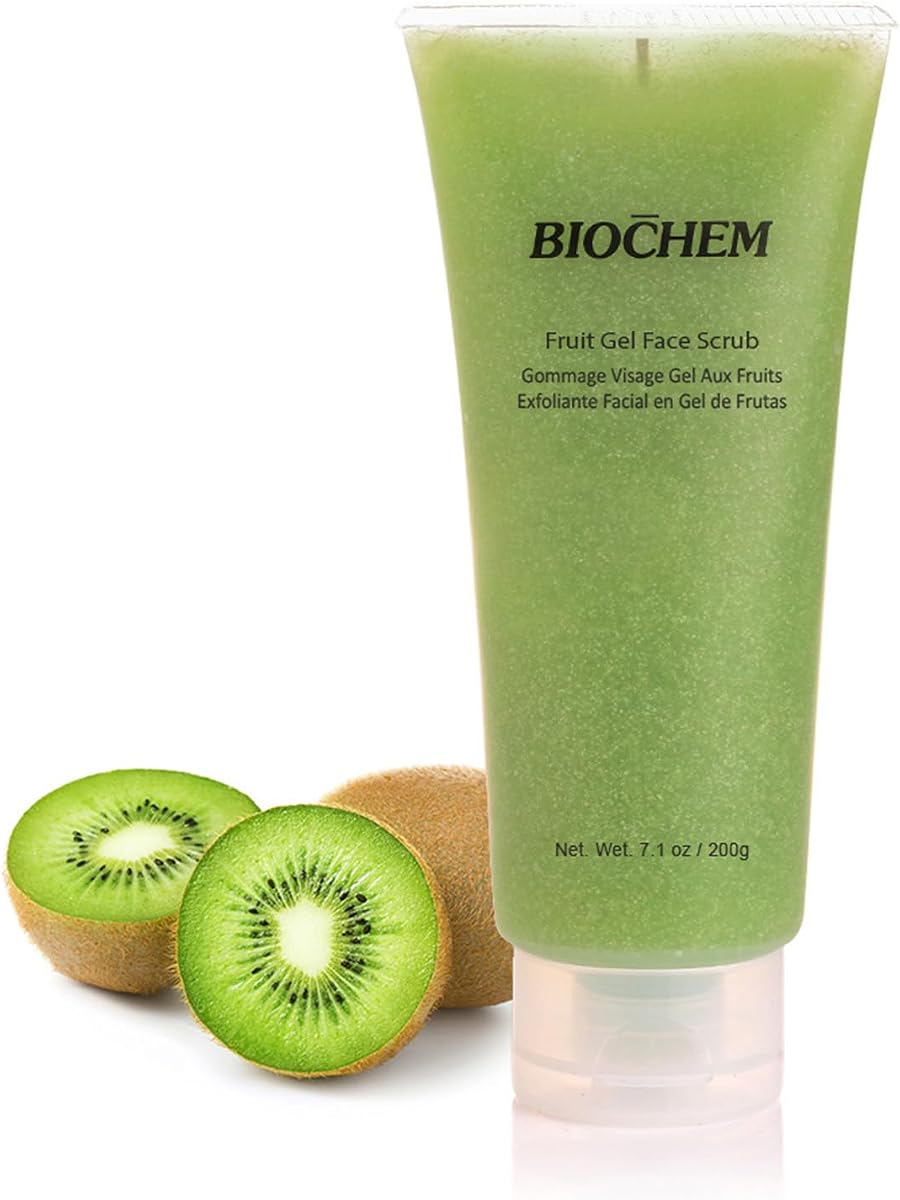Exfoliante facial en gel de frutas, exfoliante facial suave (7,1 fl oz / 200 g) | Exfoliante facial de limpieza profunda para eliminar puntos negros de la cara, exfoliante, suave, hidratado, exfoliante facial diario para todo tipo de piel