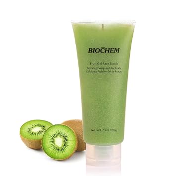 BIOCHEM Fruit Gel Face Scrub, Gentle Face Exfoliator Deep Clean Facial Scrub for black head remover for face, Exfoliating, Smooth, Hydrated, Daily Facial Scrub for All Skin Types 7.1 fl oz / 200 g