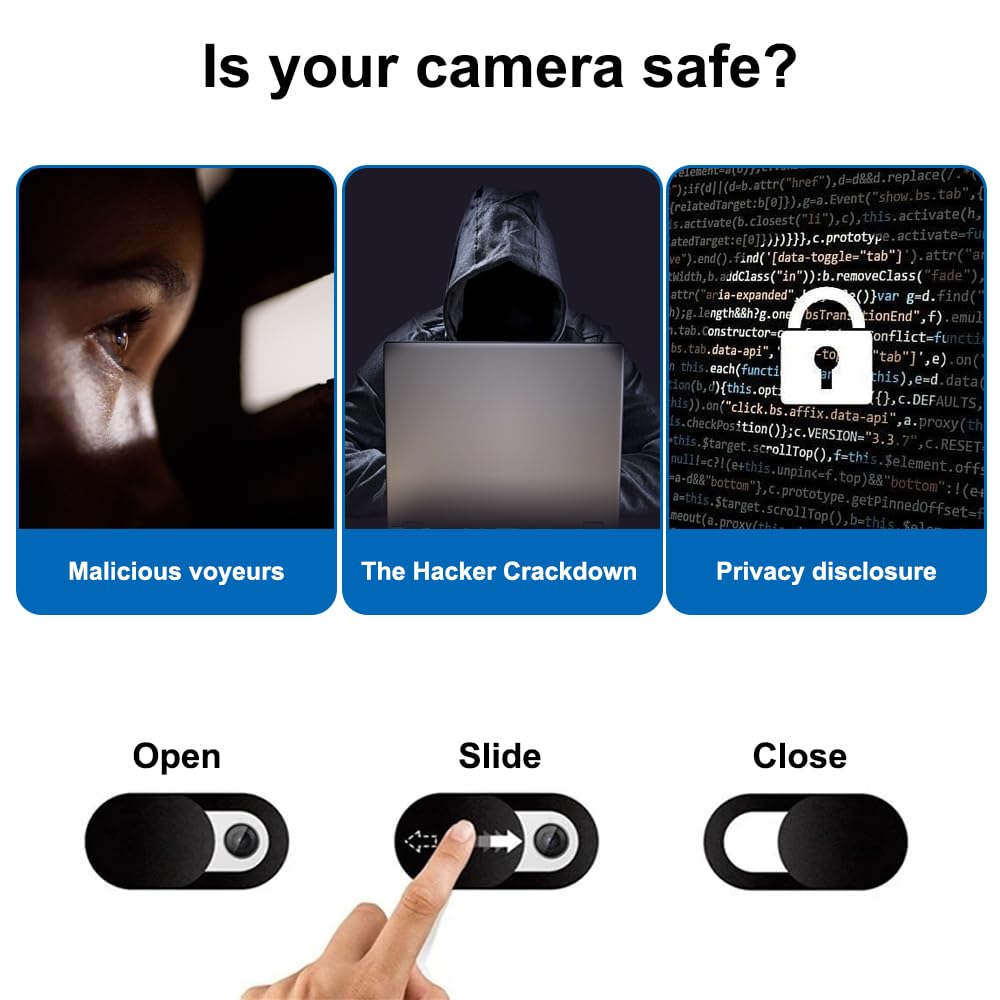 Webcam Cover 24 Pezzi Copri Webcam Slider Ultra Sottile per Computer Portatili, Smartphone e PC