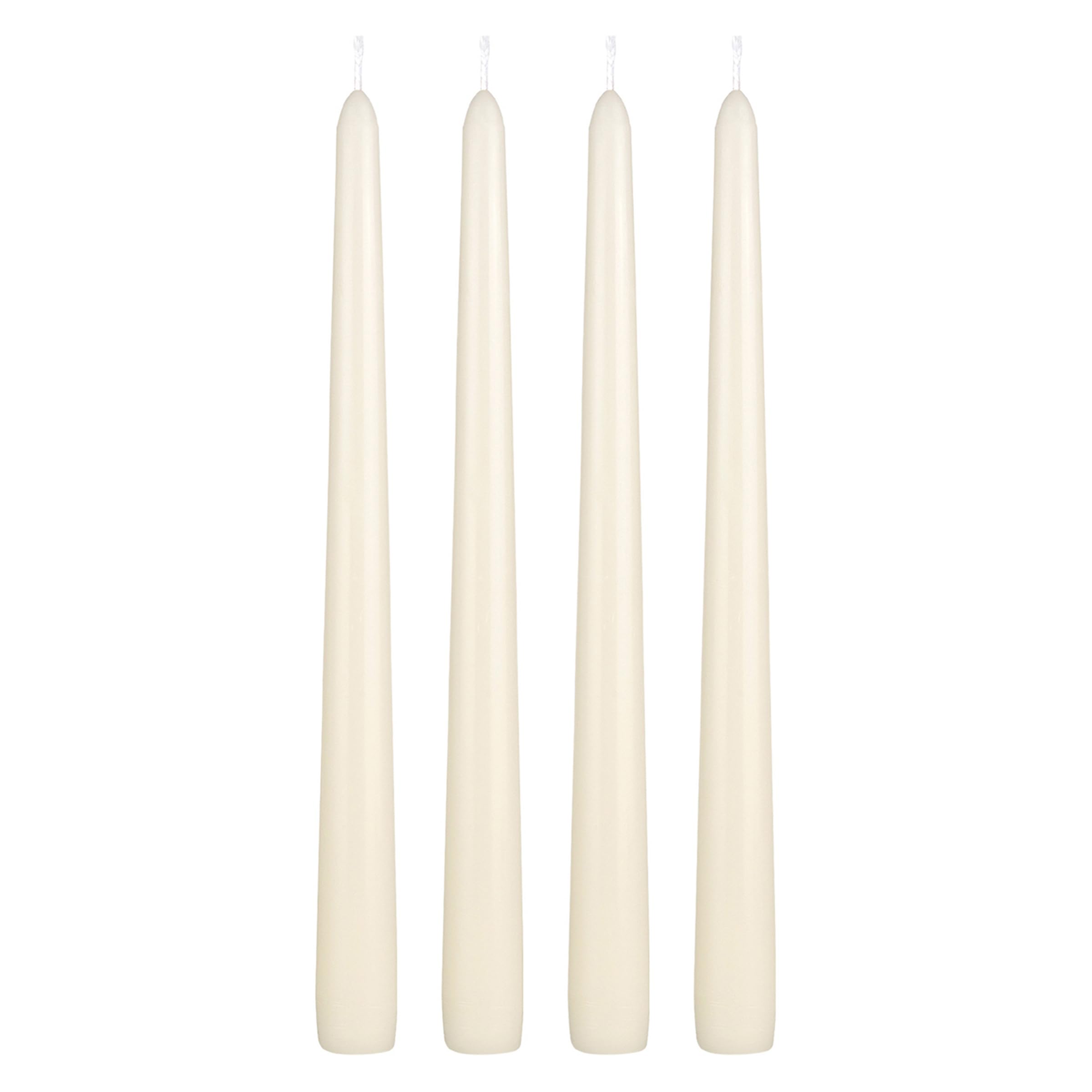 Mega Candles 4 pcs Unscented Ivory Taper Candles, Hand Poured Wax Candle 10 Inch x 7/8 Inch, Home Décor, Wedding Receptions, Centerpieces, Birthdays, Celebrations, Romantic Events, Holders