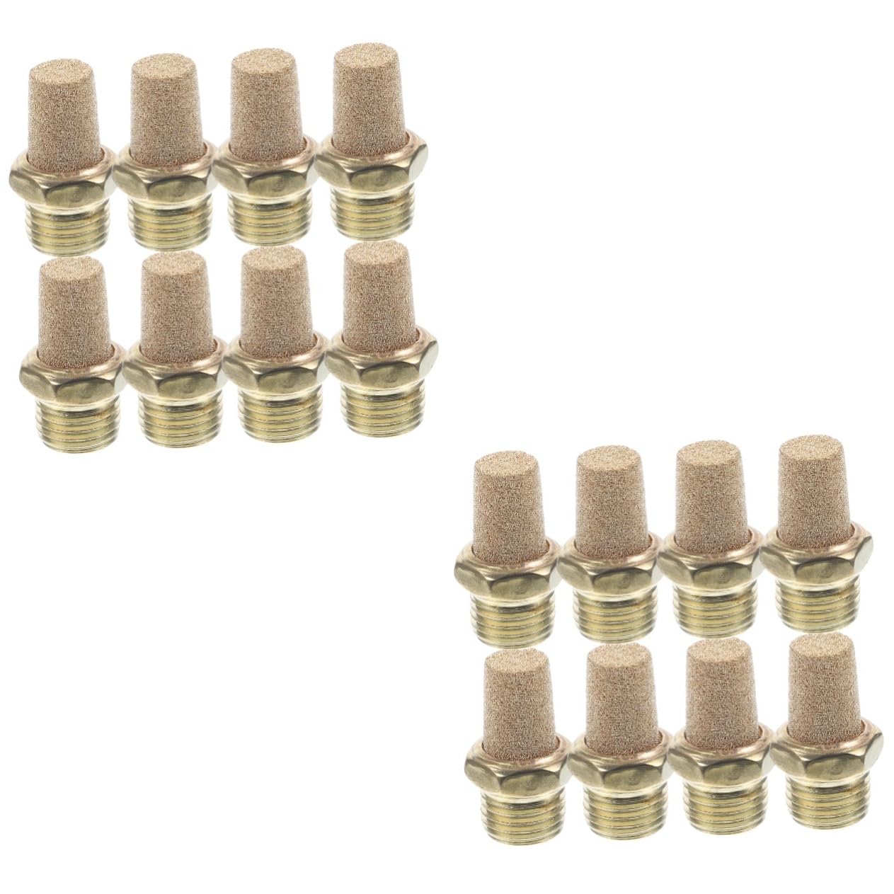 DOITOOL 2sets Compressed Air 1/4 Pneumatic Mufflers for Noise Reduction 8pcs*2