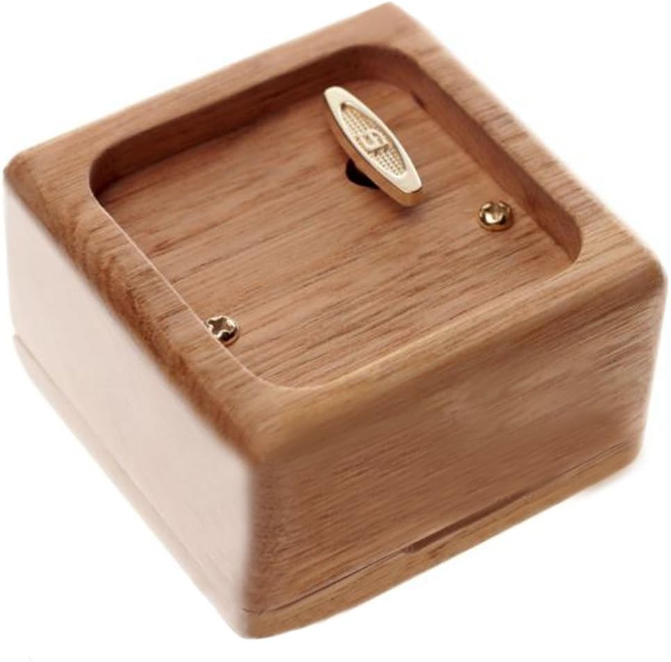 Wind-Up Wooden Music Box with Gold-Plating Movement in,Edelweiss,Wood