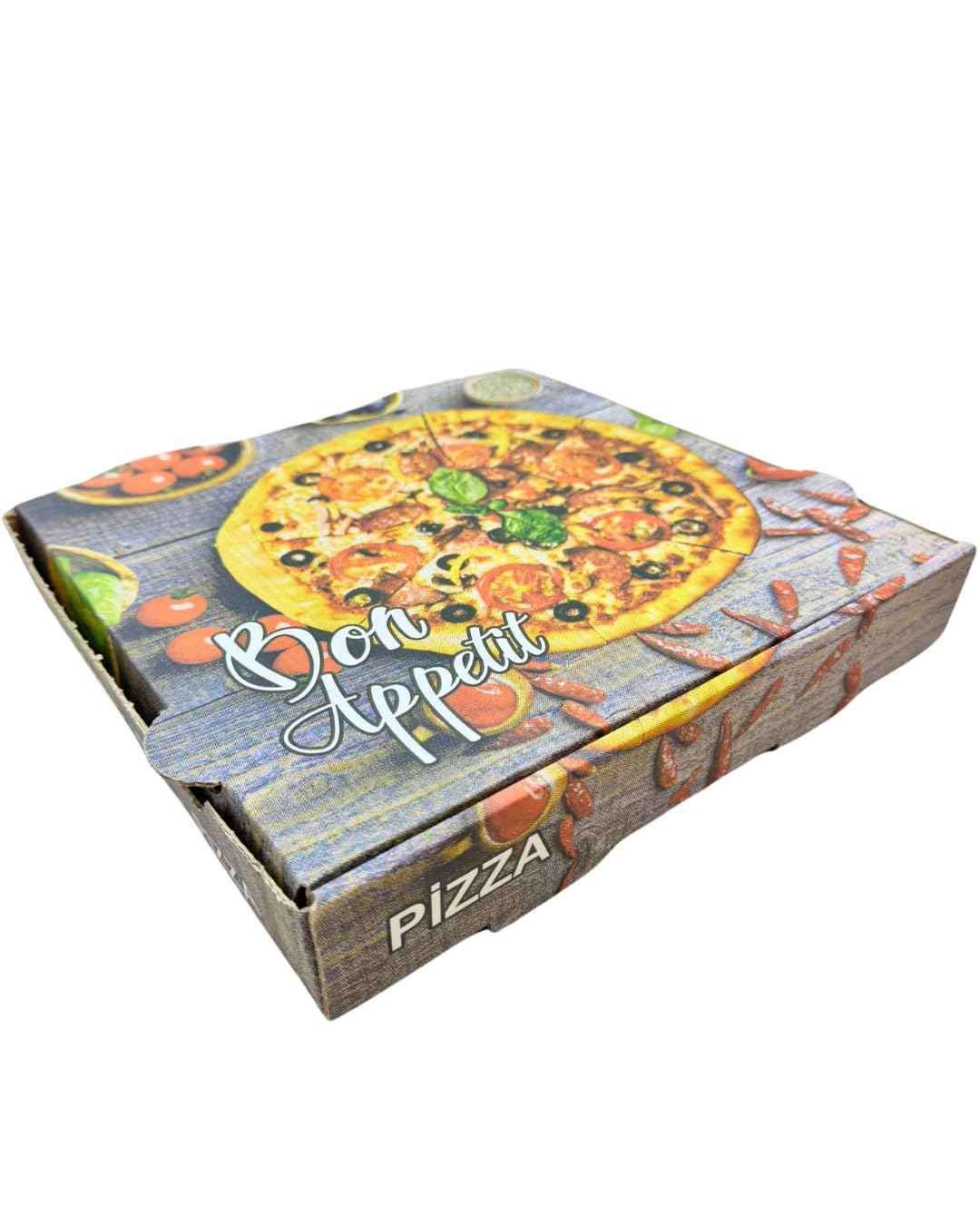 Scatola per Pizza in Cartone Kraft Bianca 24x24x4cm 50 Pezzi